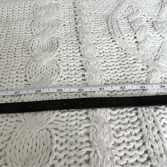 J. Crew Speckled Metallic Leather Nubuck Belt Black Size S - Picture 7 of 7